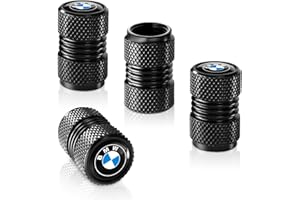 XIGRALUCK 4 Pcs Black Metal Car Wheel Tire Valve Stem Cover,Auto Valve Stem Caps Suitable for BMW X1 X3 M3 M5 X1 X5 X6 Z4 3 5 7 Series Air caps Accessories 4 Pieces (Black)