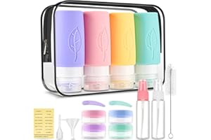 XMOSNZ 3oz Travel Bottles for Toiletries Gym Tsa Approved Leak Proof Travel Size Bottles Silicone Squeezable Travel Containers for Toiletries Perfect for Business or Personal Travel Essentials (BPA Free)
