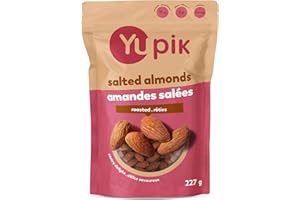 Yupik Roasted Salted Almonds, 227 g, Gluten-Free, Kosher, Crunchy Savory Snacks, Roasted Almonds with Sea Salt, Protein Nuts