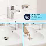GROHE Start Basin Mixer Tap Matt Black with Push-Open Waste 28mm Ceramic view 9