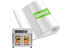 SIUDANGKA Air Fryer Paper Liners Disposable Compatible with Emeril Lagasse 26 QT Extra Large French Door Air Fryer Toaster Oven, 100 PCS Parchment Paper Sheets Accessories for Emeril Lagasse