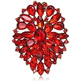 Red Brooch Rhinestone Brooch Crystal Pin Brooches and Pins for Women Jewelry Gift