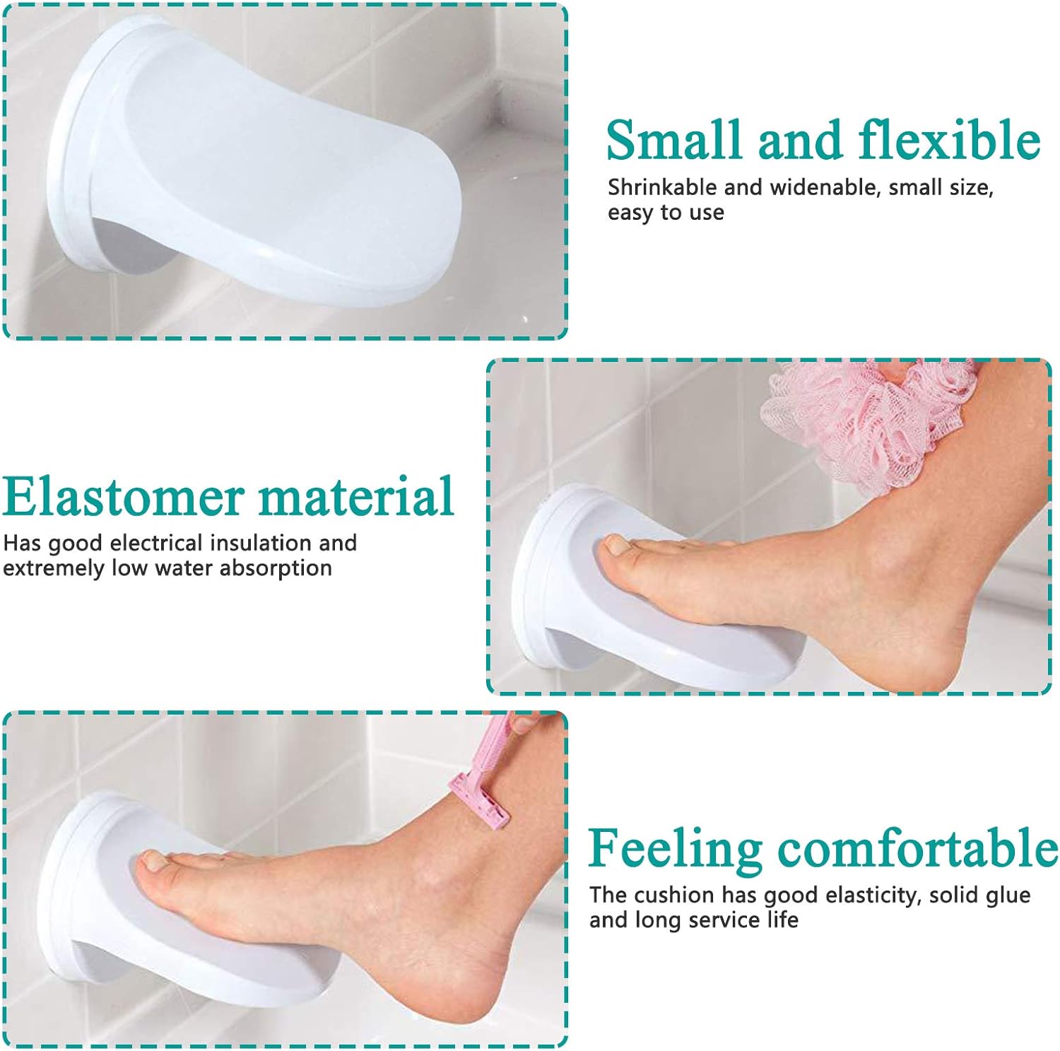 Shower Foot Rest for Shaving Legs, No Drilling is Needed Non-Slip Bathroom Pedal with Powerful Suction Cup Shower Shaving Leg Aid. Suitable for Women & Back Pain Sufferers: Health & Personal Care