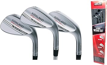 Amazon Kirkland カークランド ゴルフクラブウェッジ3本セット 高スピン 右利き用 高性能コストコウェッジ シルバー 1165mm X 240mm X 65mm カークランド Kirkland スイング練習機