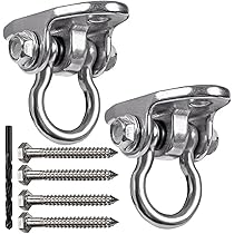 Crochets De Balançoire à Visser 180° - Lot De 2 - Acier Inoxydable 304, Charge Max 250kg - Pour Poutres Bois, Hamac, Yoga