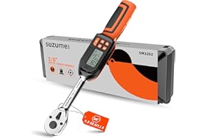 SUZUME Digital Torque Wrench 3/8 Drive (4.9-99.6 Ft. Lb/ 6.6-135 N.m)±2% High Accuracy Digital Torque Wrench with Buzzer and LED Flash Notification Four Units of Measure Torque Wrenches Digital
