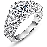 WES 1CT Oval Moissanite Bridal Ring Set - 925 Sterling Silver Hypoallergenic D Color VVS1 Stackable Oval Moissanite Engagement Ring for Women Mom，Size 5-11