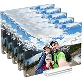 JUOIFIP Acrylic Picture Frame 5x7 Inch 5 pack,Clear Magnetic Photo Frames,Double Side Freestanding Pic Frame for Desktop Display, Magnet Frame Bulk for Family,Office,Wedding