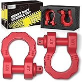 AUTOBOTS D Ring Shackles 80,000 Lbs Break Strength Heavy Duty 3/4” Clevis Shackle with 7/8 Pin for Tow Strap, Winch, Off-Road Recovery Towing Shackles (2 Pack) Red