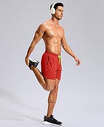 Pudolla Men's Workout Running Shorts with Zipper