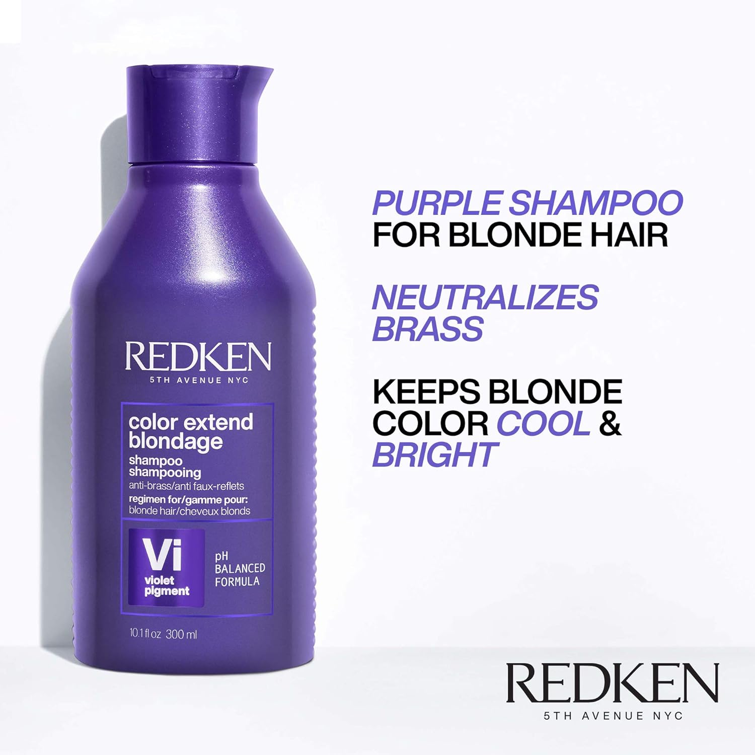 Redken Color Extend Blondage Color Depositing Purple Shampoo | For Blonde Hair | Neutralizes Brassy Tones In Blonde Hair | With Salicylic Acid | 10.1 Fl Oz, 10 fl. oz: Premium Beauty