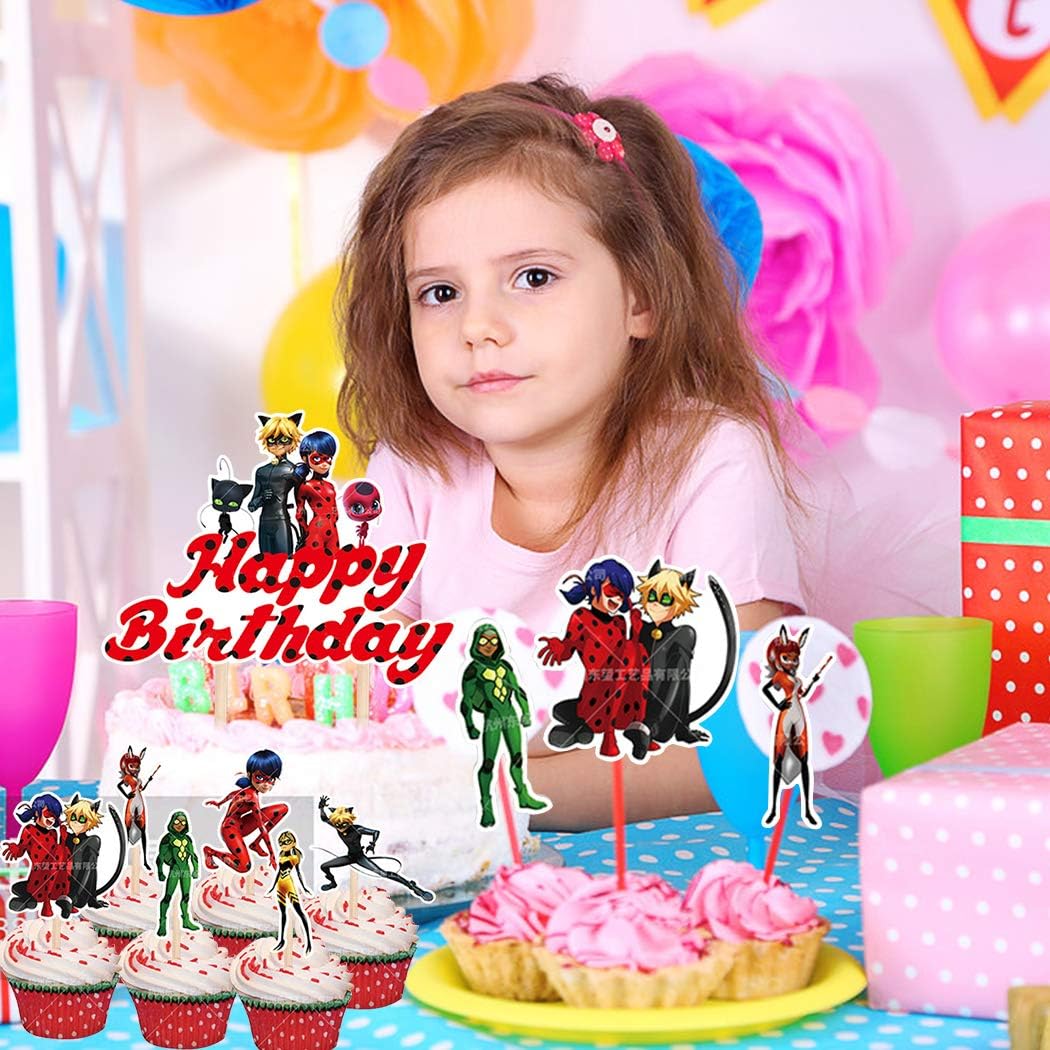 Miraculous Ladybug Party Supplies Set Joyeux Anniversaire Decorations De Fete Fournitures Accessoires Banniere Cupcakes Decorations Et Accessoires De Fetes Fournitures De Loisirs Creatifs Centroarco Com