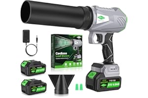 NINETREES Leaf Blower Cordless with Battery and Charger,1000,000 RPM, 395CFM 1000G Power, Lightweight Handheld Design, Extended Nozzle,Blower for Patio Cleaning,Car Blowing Water, Blowing Leaves and Dust