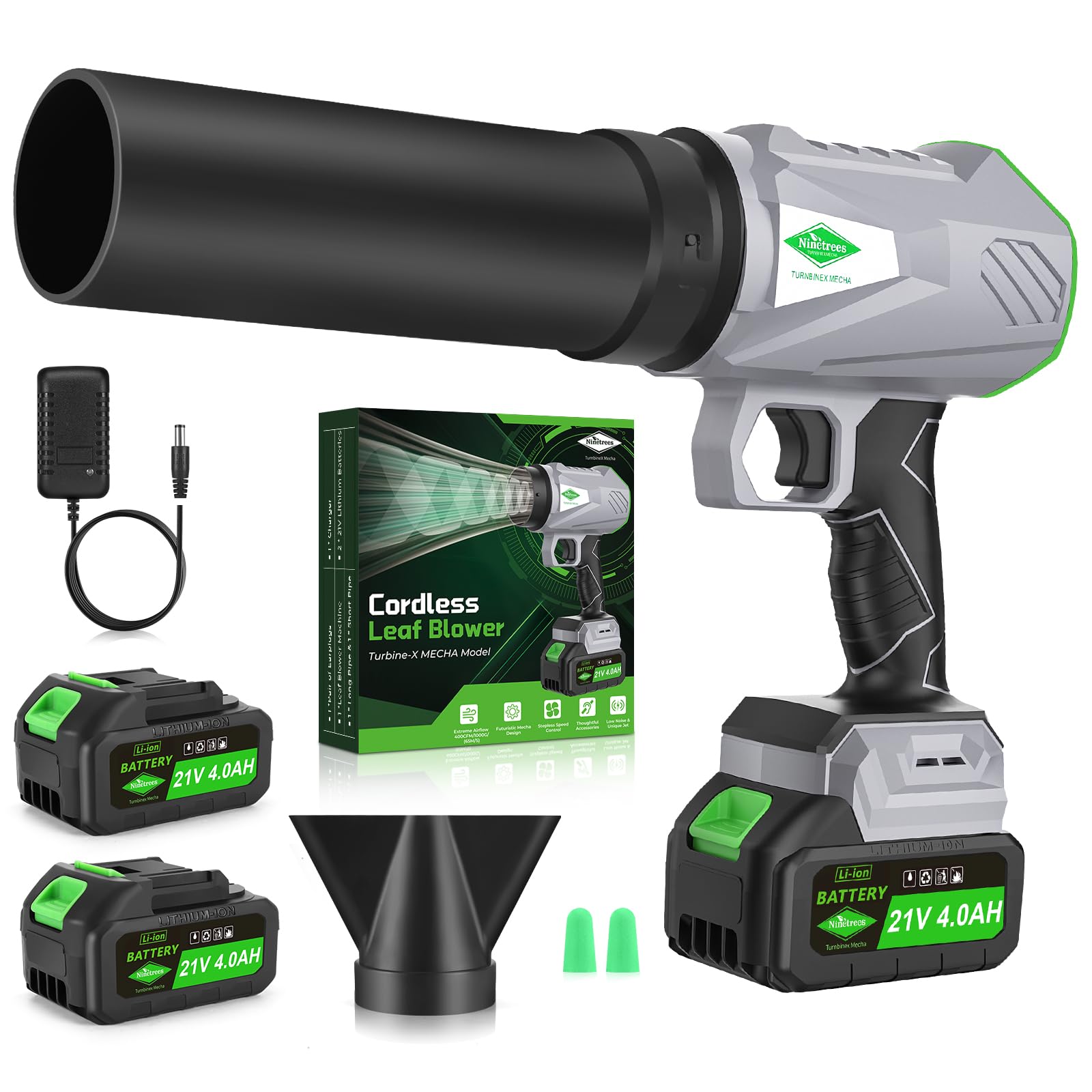 Photo 1 of ***MISSING ATTACHMENTS***Leaf Blower Cordless with Battery and Charger,1000,000 RPM, 395CFM 1000G Power, Lightweight Handheld Design, Extended Nozzle,Blower for Patio Cleaning,Car Blowing Water, Blowing Leaves and Dust