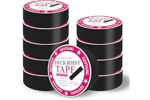 G GEYYANG GEYYANG 10 Pack Deck Joist Tape 2 inch x 50 Feet,Butyl Joist Tape for Decking,Waterproof Seal Antiseptic Butyl Deck Tape, Self-Adhesive Deck Flashing Tape for Wood Decks Beams Roof