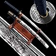 HERO SWORD Handmade Traditional Japanese Katana Sword Real Sharp 9260 Spring Steel Full Tang Blade Samurai Sword Battle Ready Warrior Sword for Men Cool Weapon