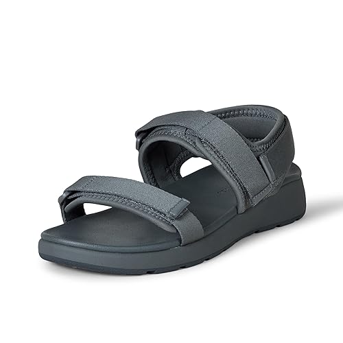 Amazon Essentials Men's Adjustable Triple Strap Sandal, Grey, 9