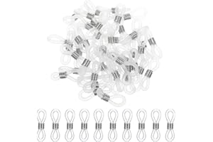 BREMOROU 50 Pieces Eyeglass Chain Ends Adjustable Rubber Spectacle End Connectors Anti Slip Rubber Connector Eyeglass Chain Connector Glasses Chain Rubber Loops For Glasses Strap Holder (White And Silver)