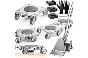 Furniture Moving Set with Parking Function - Furniture Dolly, Furniture Movers with Stabilizers, Upgraded Carbon Steel Panel,