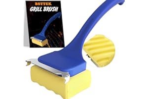 BSTTEK Grill Brush, Bristle Free Grill Cleaning Brush with Scraper, BBQ Grill Cleaner for Weber Grill, Grilling Gifts for Men/Dad/Husband