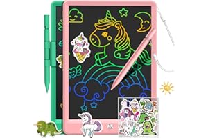 FLUESTON LCD Writing Tablet, Doodle Board Toys Gifts for 3-8 Year Old Girls Boys, 8.5 Inch Colorful Electronic Board Drawing Pad for Kids, Gifts for Toddler Educational Learning Travel Birthday PGreen