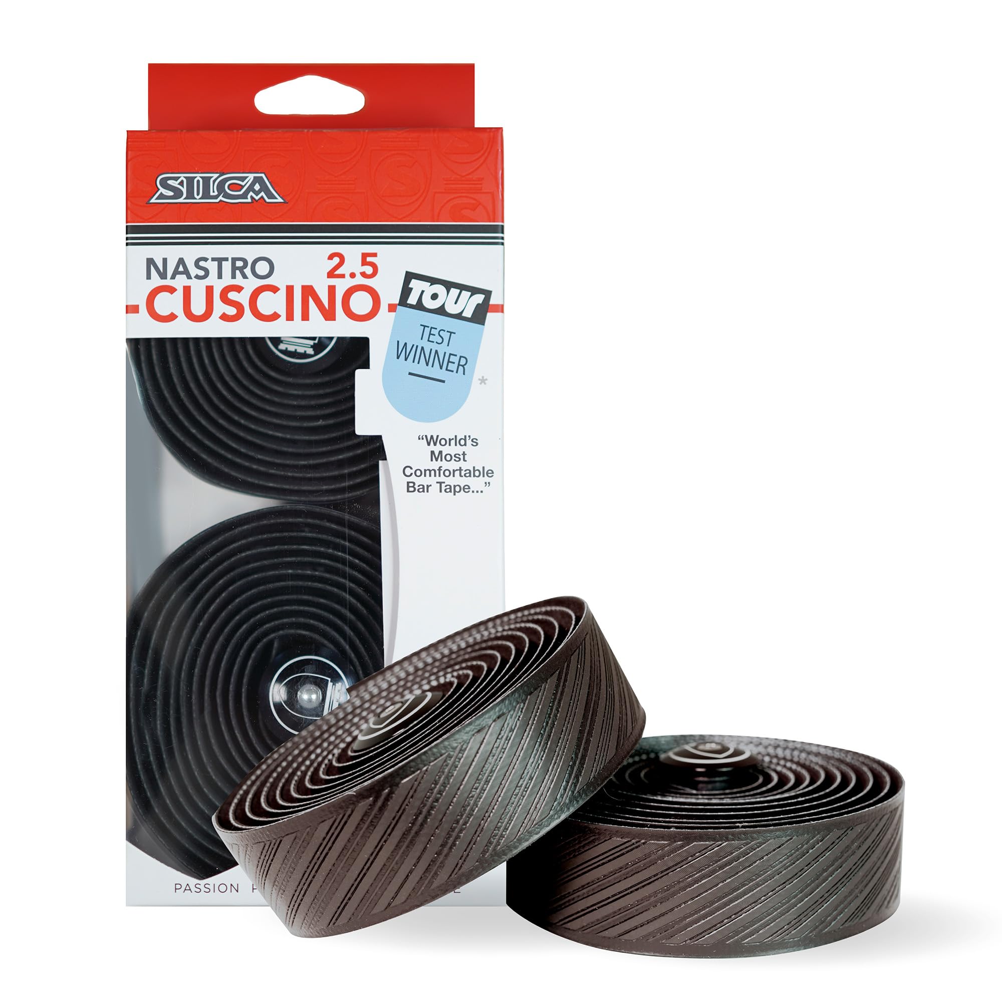 SILCA Nastro Cuscino Bike Handlebar Tape, Black Black 2.5mm – Extra Thick Bike Bar Tape, Comes with Aluminum End Plugs & Installation Kit – Durable, Comfortable, and Vibration-Damping