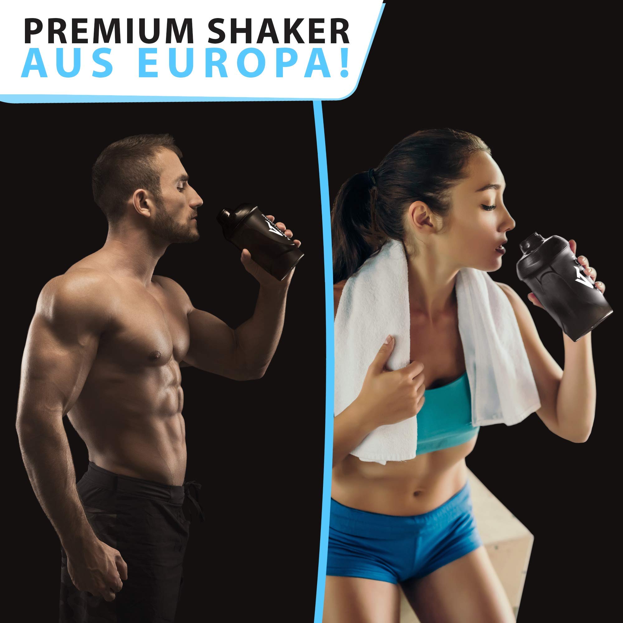 AMITYUNION Protein Shaker Deluxe 800 ml - Eiweiß auslaufsicher - BPA frei 6