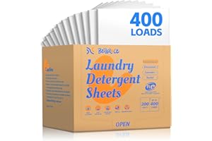 BellaLuce Laundry Detergent Sheets - Laundry Sheets, 400 Loads, Eco-Friendly, Plastic-Free, Fresh Linen Scent, Space Saving, Fast Dissolve & Hypoallergenic