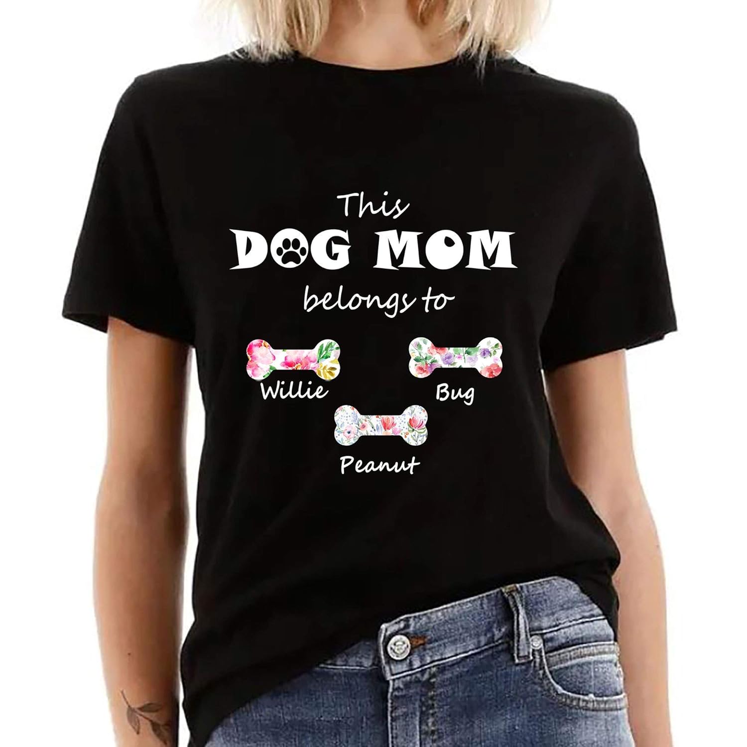 Women's Shirt This Dog Mom Belongs to Personalized Dogs