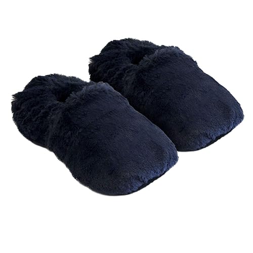 Thermo Sox aufheizbare Hausschuhe Gr M 36-40 / Marineblau Körnerpantoffeln für Mikrowelle und Ofen - Mikrowellenhausschuhe Wä