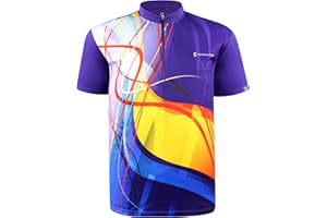 SAVALINO Bowling Jersey - Sublimation Shirts for Men, Quick Dry, S-6XL, Blue
