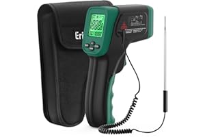 ERICKHILL Infrared Thermometer Gun, Dual Mode IR Laser Thermometer with -50°C~800°C and Meat Probe (-50°C~300°C), Non-Contact Digital Thermometer for Cooking, BBQ, and Industrial Use