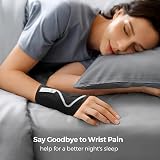 FREETOO Wrist Support S-shaped Adjustable Carpal Tunnel Night Braces Gray view 3