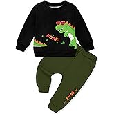 SOLOYEE Toddler Baby Boy Clothes Fall Winter Outfit Long Sleeve Sweatshirt Pullover Tops + Sweatpants 2pcs Sweatsuit Set 1-5T