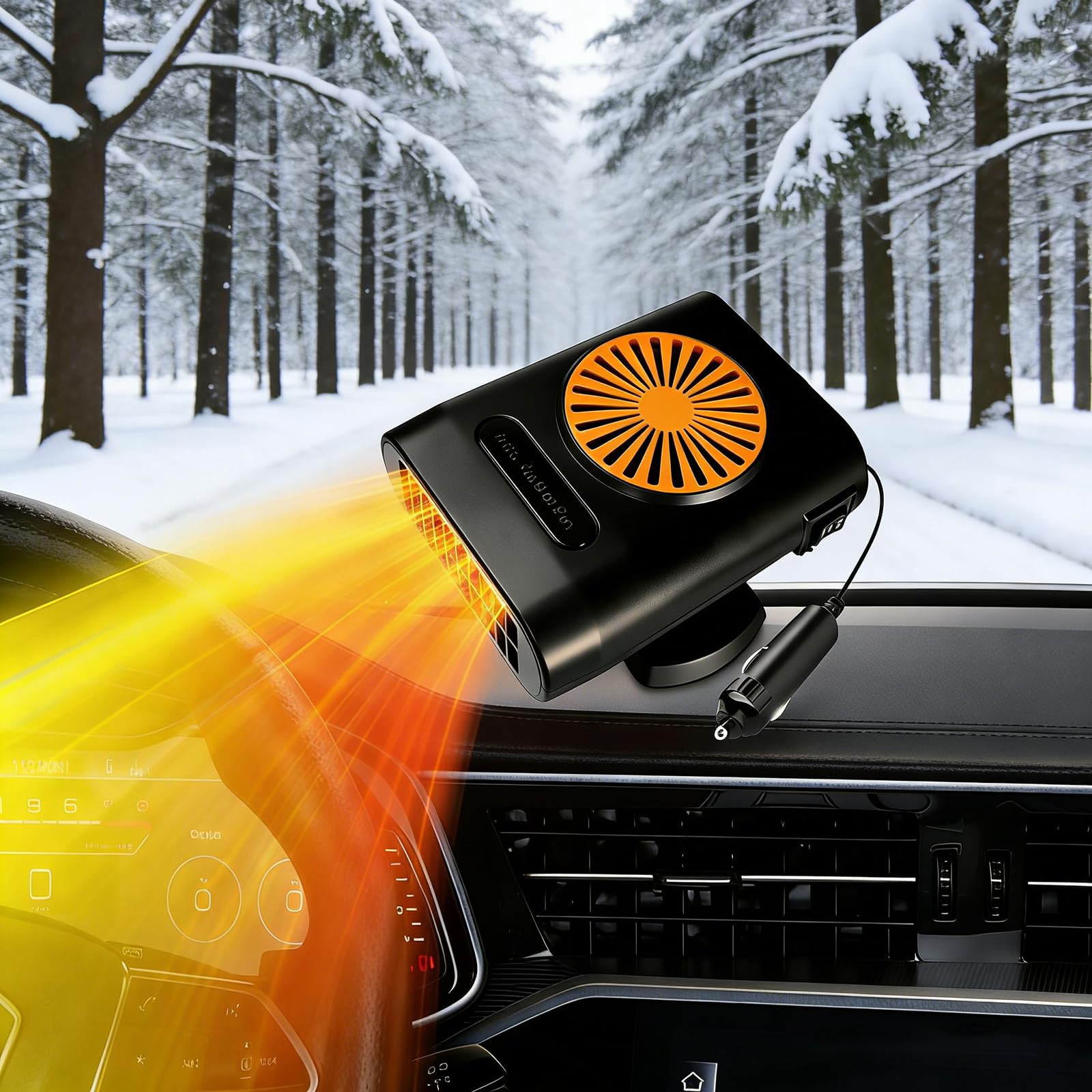 Photo 1 of 12V 200W Car Heater, 2 in 1 Automobile Windshield Heating Fan/Cooling Fan Car Defroster That Plugs Into Cigarette Lighter