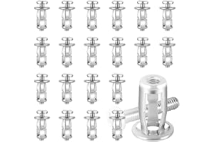 IFFITYA 20Pcs M4 x 20 Hollow Door Anchor Set, Metal Cavity Fixing Anchors for Aluminium Cladding, Steel Pipe, Iron Sheet, Plastic Sheet (8 * 16MM)