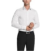 Calvin Klein Men's Dress Shirt Slim Fit Non Iron Stretch Print Grey