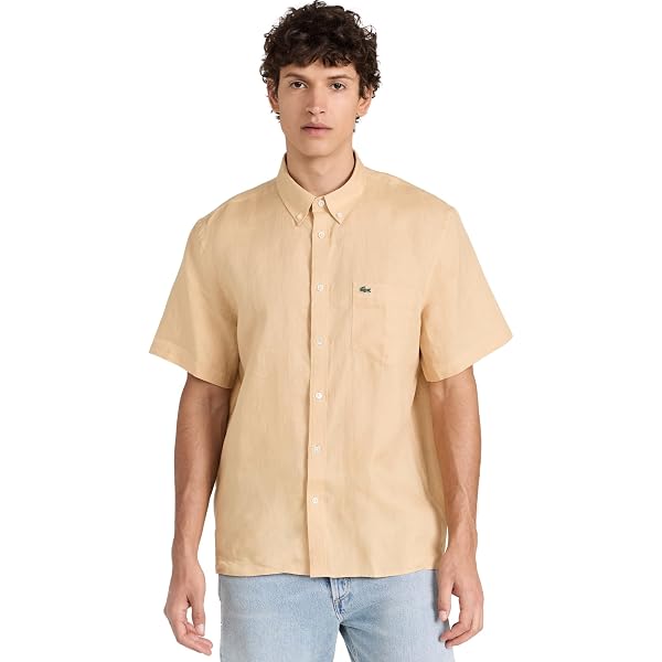 Lucky Brand Men's San Gabriel Short Sleeve Button-Up Shirt - Lightweight Woven, One Chest Pocket