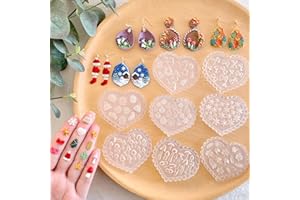 KEOKER Christmas and Fall Polymer Clay Molds, Polymer Clay Silicone Molds, Polymer Clay Mini Molds, 8pcs Earring Molds for Po