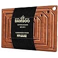Hiware 4 Pieces Extra Large Wooden Cutting Boards Set- Bamboo Cutting Boards for Kitchen Meal Prep & Serving, Cutting Board with Deep Juice Groove & Built-in Handles, Charcuterie & Chopping Board