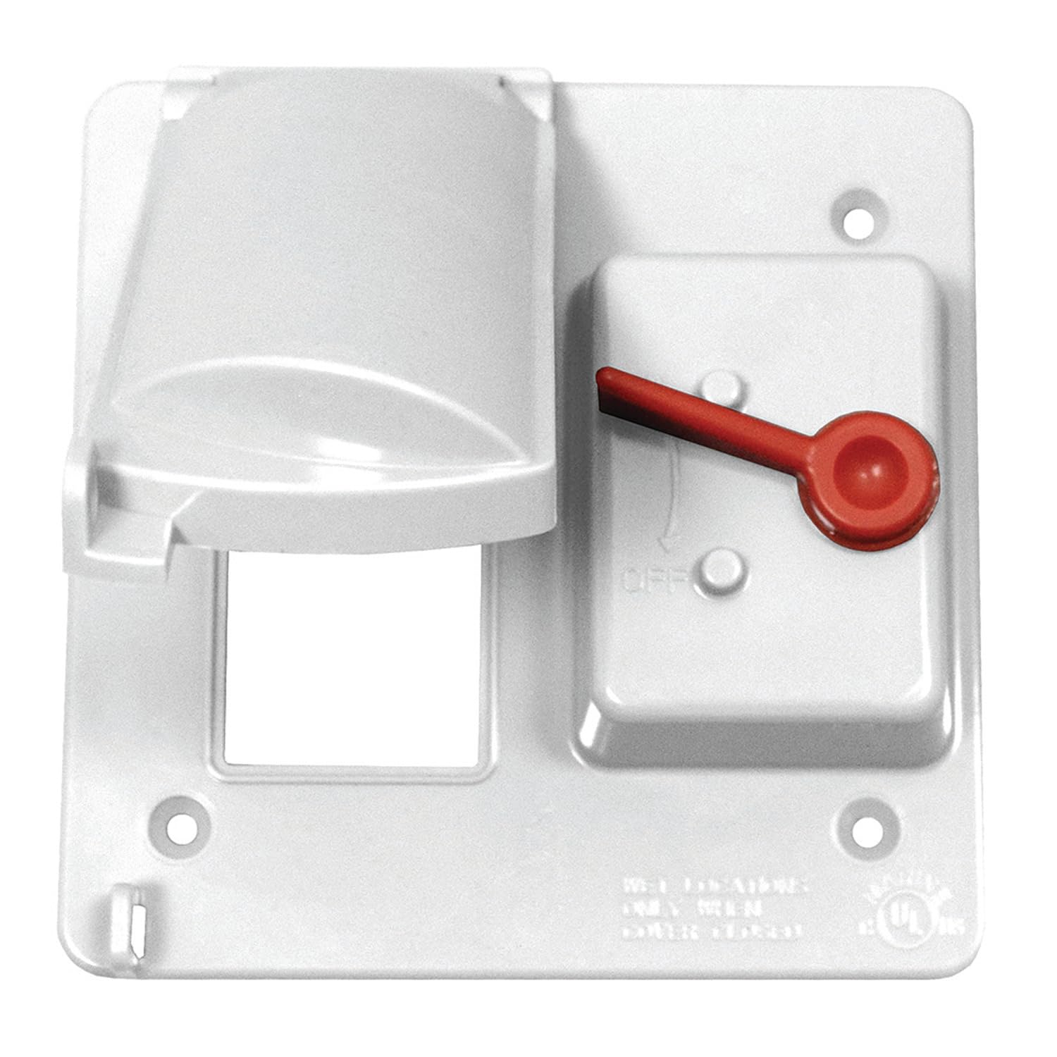 Photo 1 of Sealproof Weatherproof Dual Toggle Switch/GFCI 2-Gang Outlet Cover, Nonmetallic, UL Listed, White
