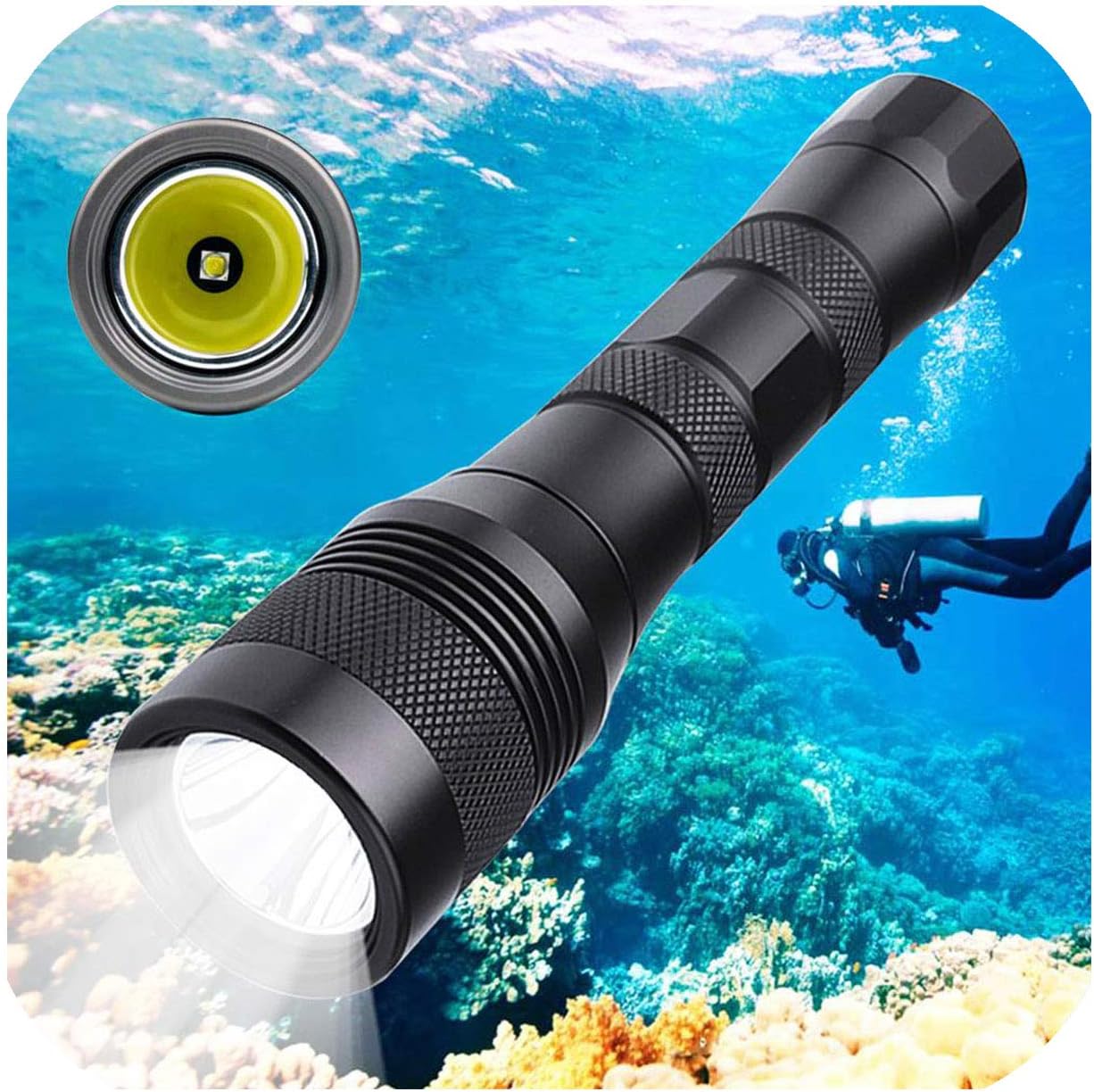 Professional Flashlight Waterproof Torch XML L2 Light Flashlights,Package 1,Black