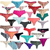 EMBEK Underwear for Women 24 Pack Variety of G-String T-Back Thong Panties Tanga