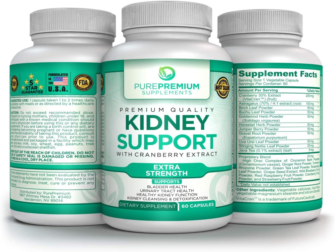 Premium Kidney Support Supplement by PurePremium (Kidney Cleanse