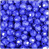 BeadTin Royal Blue Opaque 8mm Faceted Round Craft Beads (450pcs)