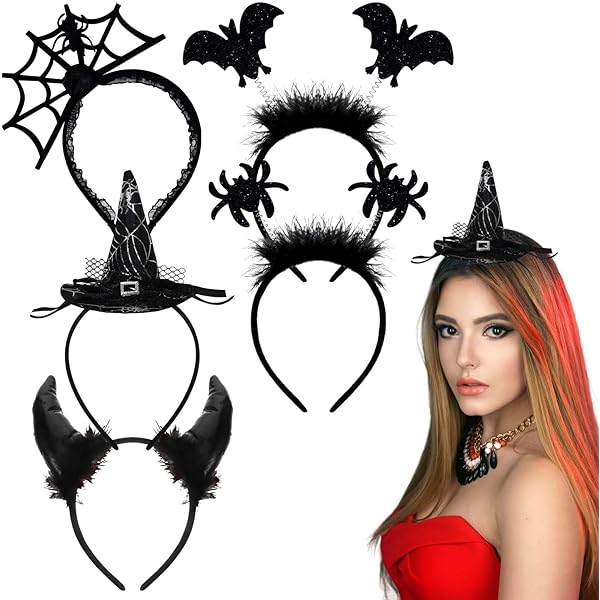 Halloween Para El Cabello – Diademas Halloween Para Adultos Y Mujeres | Elástico Elástico Transpirable Halloween Calabaza, Tela Araña, Calavera Bandana Para El Uso Diario, Ejercicio Pochy