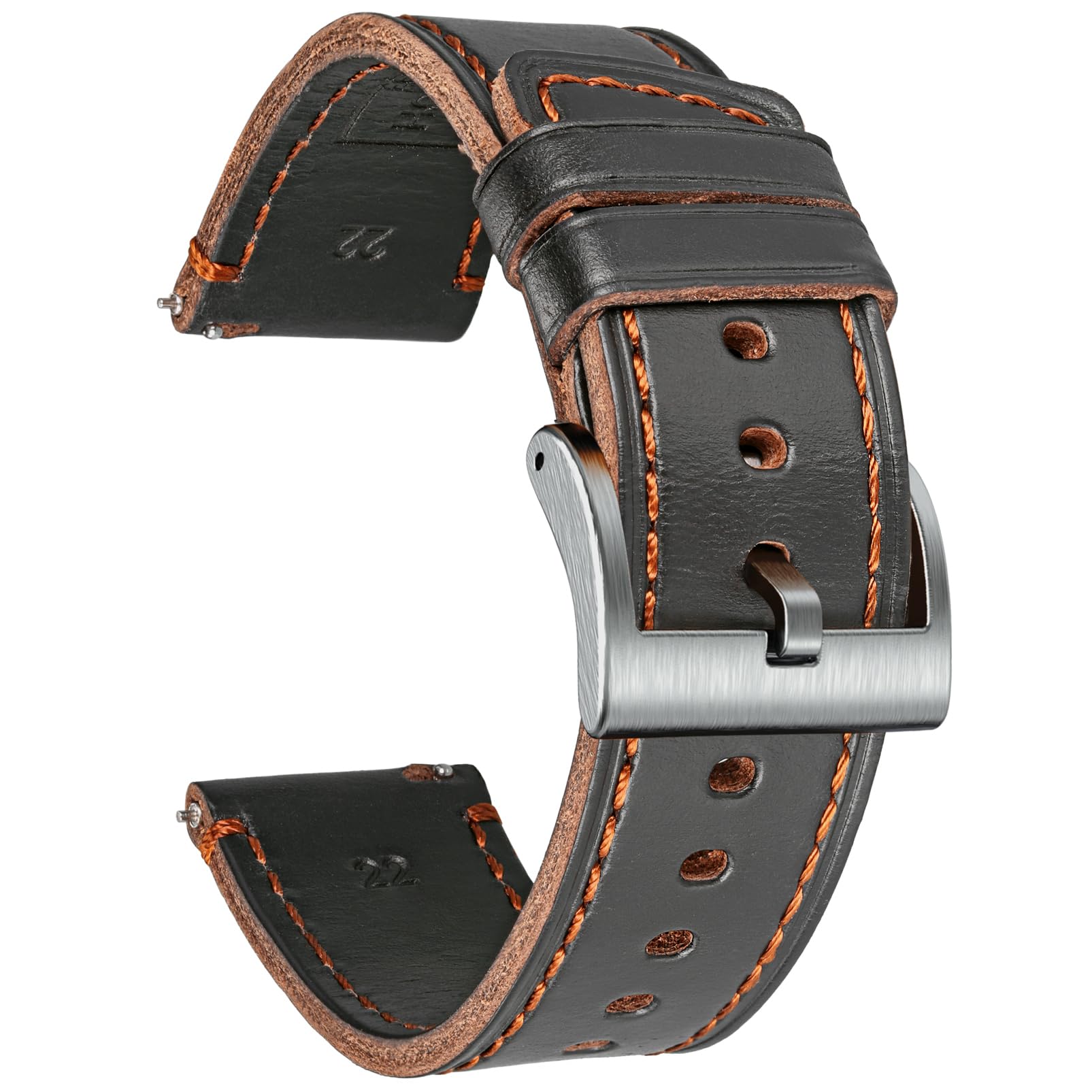 hemsut h Soft Leather Watch Bands for Men, Horween Quick Release Leather Watch Strap Vintage Watch Replacement Wrap of 18mm