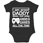 CBTwear Proof Daddy Does Not Play Video Games All the Time - Baby Clothes - Funny Newborn Bodysuit Outfits for Boys and Girls