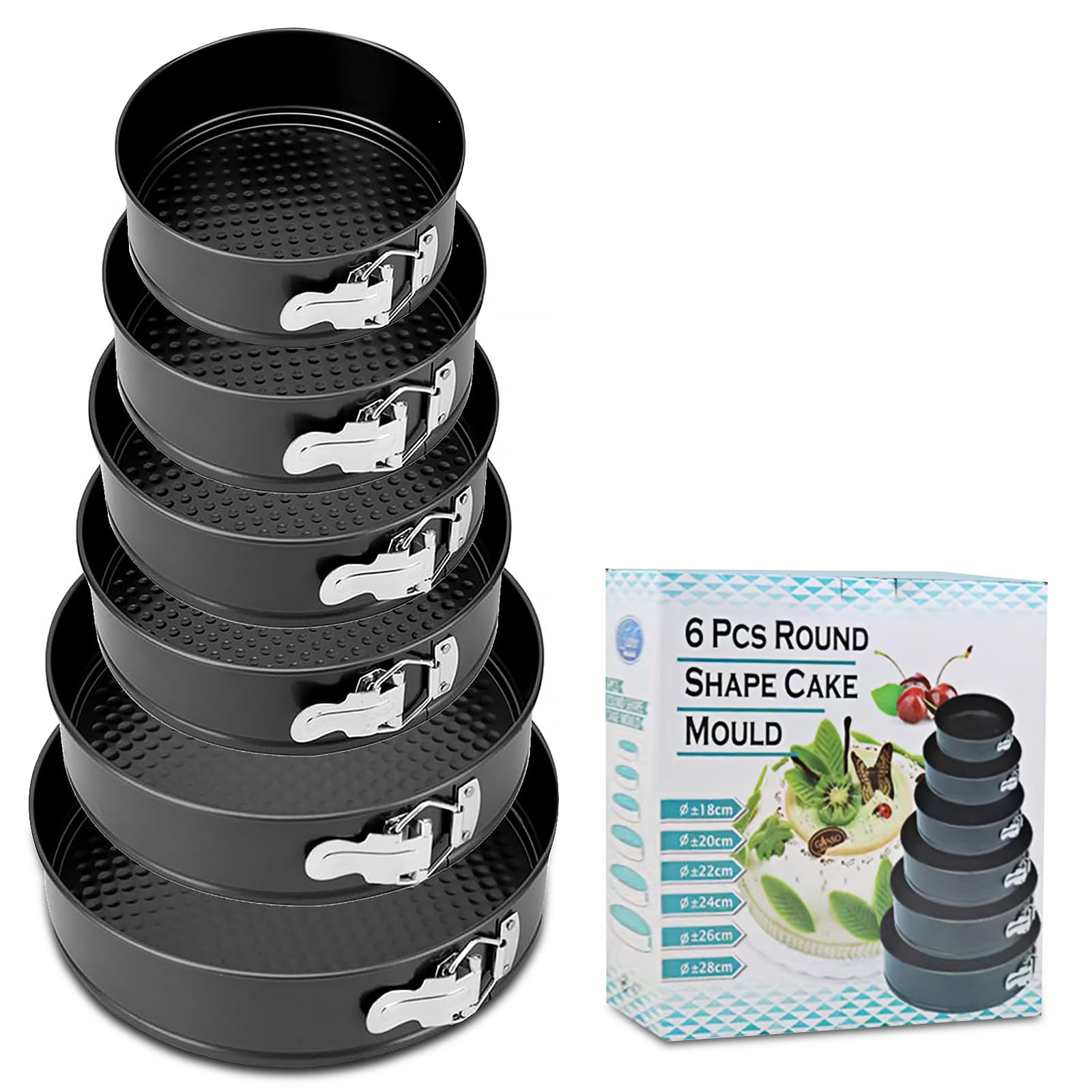 Photo 1 of RHQQ Springform Cake Pan, Cake Pan with 6 Different Size (7,8,9,10,11,12 inch), Cake Molds for Baking with Removable Bottom, Non-Stick Bakeware for Effortless Baking and Easy Release (6)