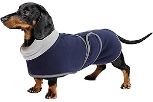 Geyecete Dachshund Sweaters for Dogs,Dog Jacket,Dachshund Coat Perfect Dog Winter Coat with Padded Fleece Lining and high Collar,Snowsuit with Adjustable Bands Sizes-Navy-M